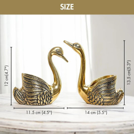 Pair of Swans for Good Luck and Love Candle Holder for Home Decor Tabletop Living Room