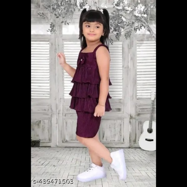Kids Girls Purple Pant Top Set