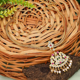 Golden Impon Lakshmi Necklace Set, Occasion: Wedding