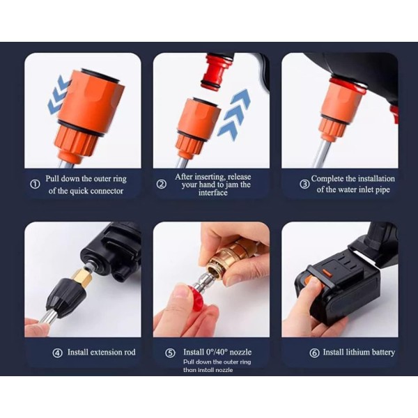 Wireless High Pressure Washer for Car Washing 48V Rechargeable