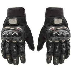 Black Polyester Probiker Bike Riding Gloves, Striped