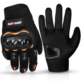 Black Polyester Probiker Bike Riding Gloves, Striped