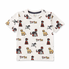 White Cotton Boys Printed T Shirts