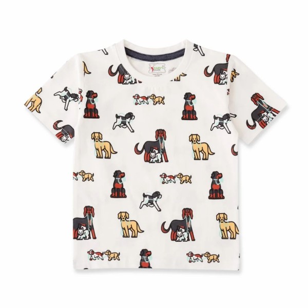 White Cotton Boys Printed T Shirts