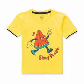 Round yellow,navy Boys Tshirt And Shorts, Half Sleeves, Printed