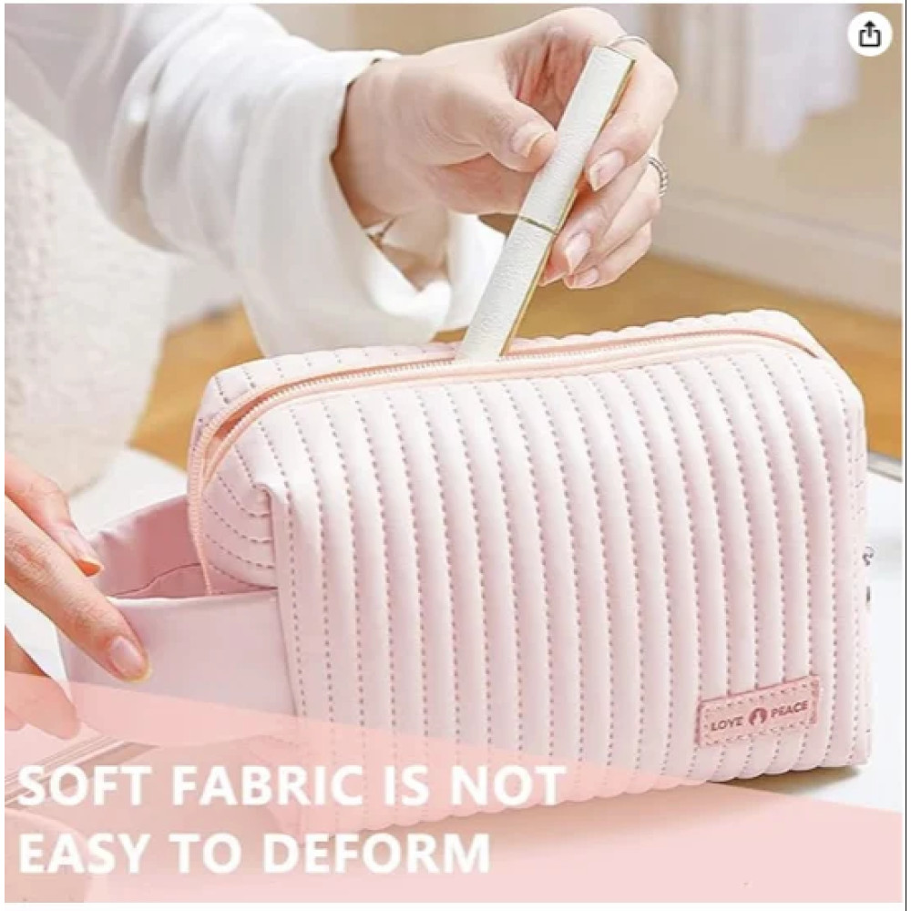 Cosmetic Makeup Bag Portable Travel Toiletry Storage Pouch For Women Fashion Zipper Makeup Brush Bag