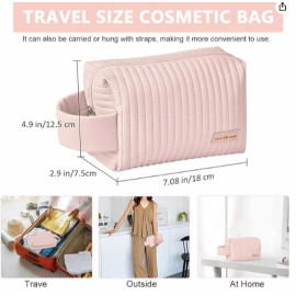 Cosmetic Makeup Bag Portable Travel Toiletry Storage Pouch For Women Fashion Zipper Makeup Brush Bag