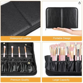 Makeup Brush Holder Bag Portable Travel Makeup Organiser Bag Foldable Zipper Cosmetic