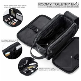 PU Leather Toiletry Bag for Men or Women Toiletries Kit for Travel Organizer Leather Bag