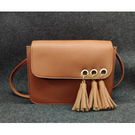 Pu Leather Stylish Ladies Sling Bag (Brown)