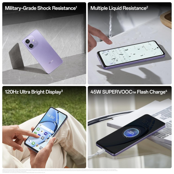 Oppo A3x 5G Starry Purple Smart Phone ,( 4GB RAM, 128GB Storage)