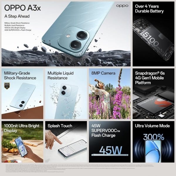 Oppo A3X 4G Nebula Red Smart Phone 