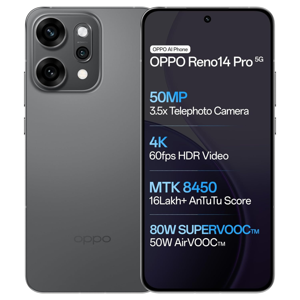 Oppo RENO 14 PRO (Titanium Grey, 12GB RAM, 256GB Storage)