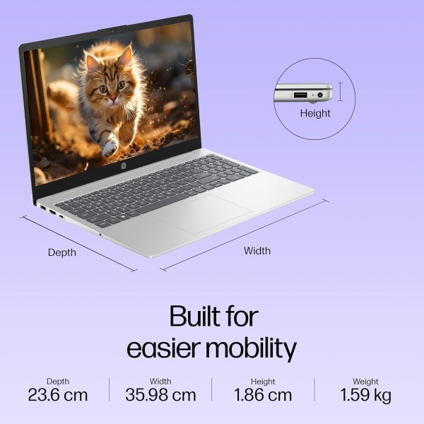 HP 15, 13th Gen Intel Core i3-1315U (12GB DDR4, 512GB SSD) FHD, Anti-Glare, Micro-Edge