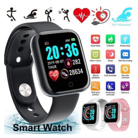 D20 - Smart Watch for Men and Woman Android Bluetooth with Heart Rate Activity Tracker, Calorie Counter, Blood Pressure, OLED Touchscreen Fitness Smart Watch for Boys, Girls (Black)