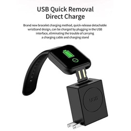 D20 - Smart Watch for Men and Woman Android Bluetooth with Heart Rate Activity Tracker, Calorie Counter, Blood Pressure, OLED Touchscreen Fitness Smart Watch for Boys, Girls (Black)