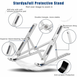 Metal Portable Laptop Stand, with 6 Adjustable Angles