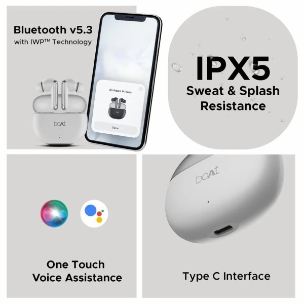 Boat Airdopes 141 Neo White Earbuds