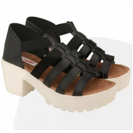 Chalfoot White And Black kareena black heels, Size: 37 and 40