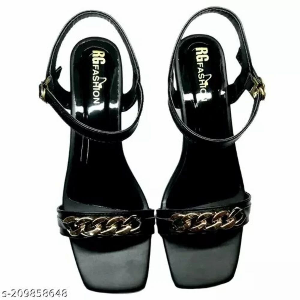 Women Plain R G Fashion Block Heel Sandal