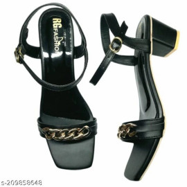 Women Plain R G Fashion Block Heel Sandal
