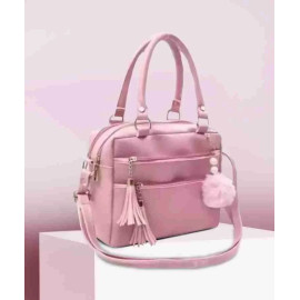Pu Leather fancy pink sling bag for women