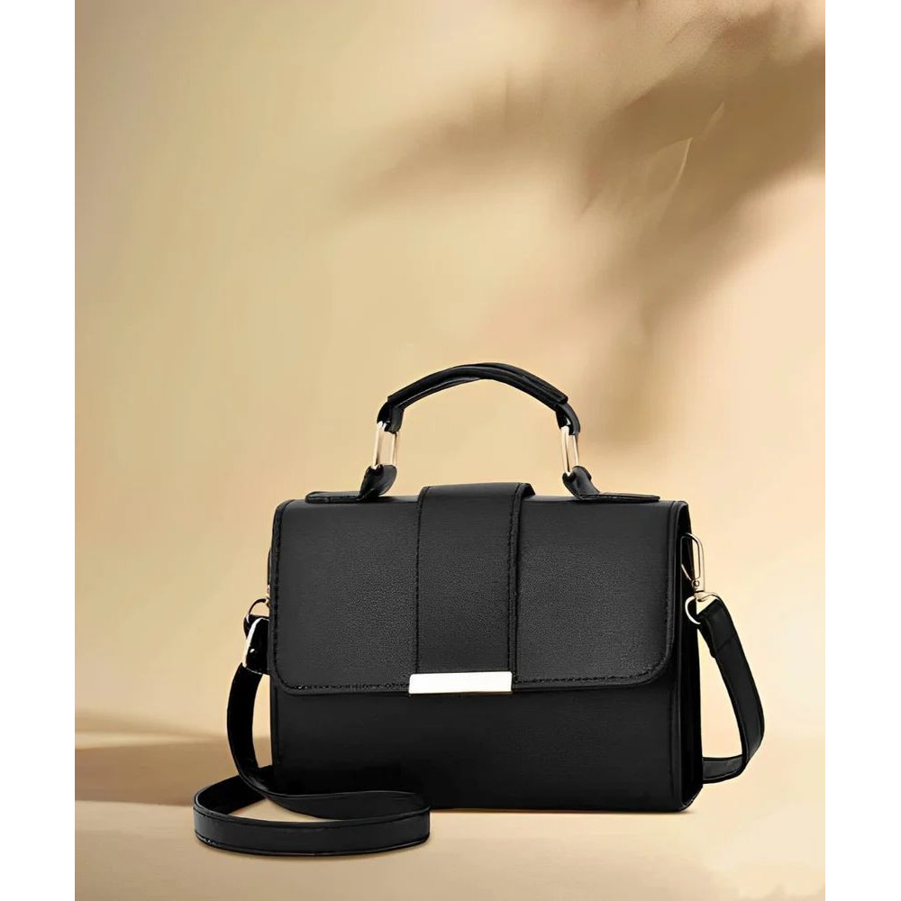 Polyester Ladies Grey Sling Bag