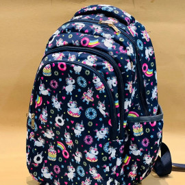 Navy Blue Base Polyester Girls School Bag
