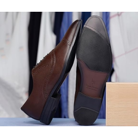 LOUIS STITCH Men's Formal Lace-up Oxford Shoes for Men | Solid Design | Ideal for Formal, Business Casual, and Parties