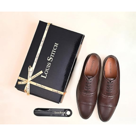 LOUIS STITCH Men's Formal Lace-up Oxford Shoes for Men | Solid Design | Ideal for Formal, Business Casual, and Parties