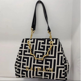 Black Pu Leather Printed Ladies Designer Handbag