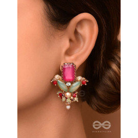 TEJANI - THE DAZZLING GEMS - STONE AND BEADS EMBROIDERED EARRINGS