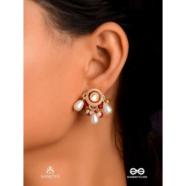 VARSHA - PEARL RAIN- MINIMAL STRINGED KUNDAN EARRINGS WITH LUSTROUS PEARL DROPLETS