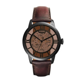 Fossil Analog Brown Dial Men's Leather Band Watch - ME3098