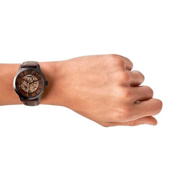 Fossil Analog Brown Dial Men's Leather Band Watch - ME3098