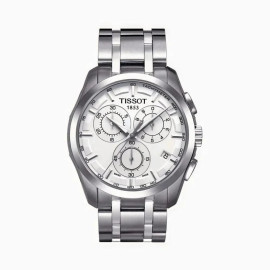 Silver Tissot Couturier Men Chronograph Stainless Steel Watch