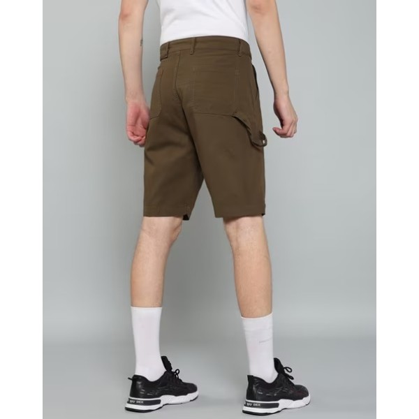 Side Belt Detail Fly With Button Closure City Shorts