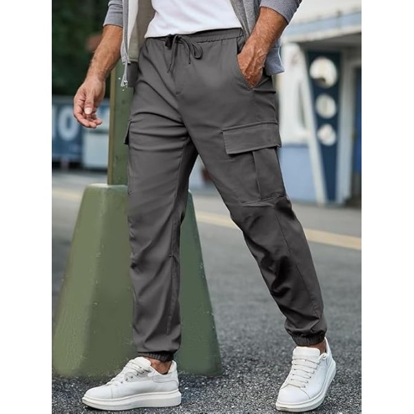 Plain Regular Fit Men Cargo Jeans, 