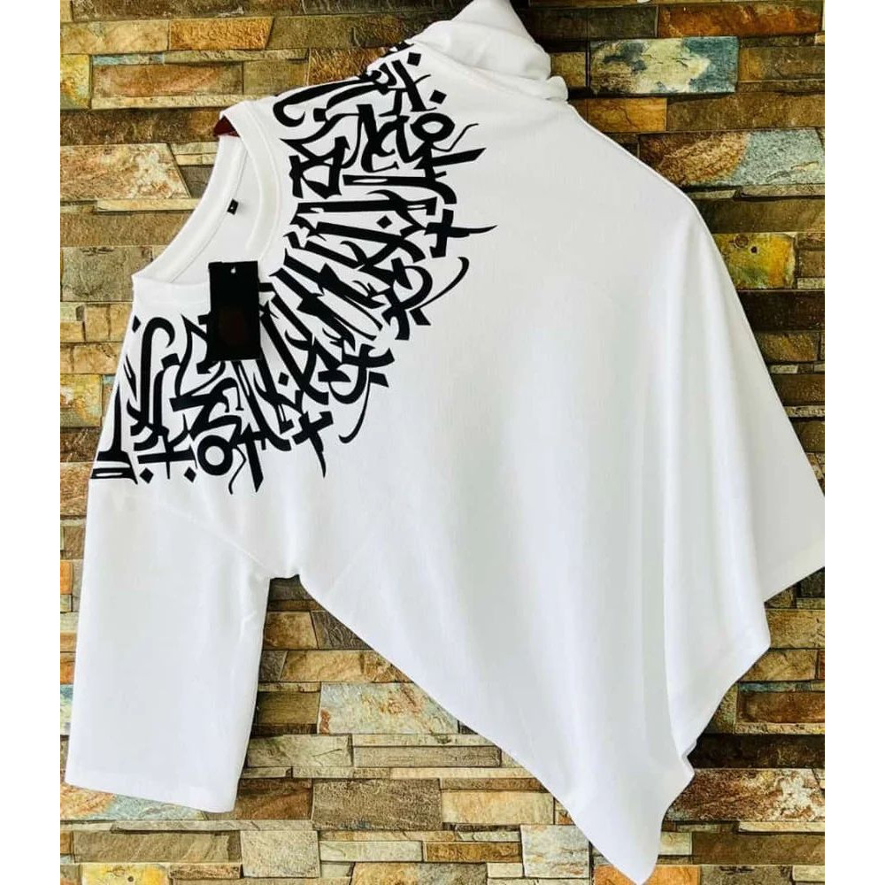 Round Drop Shoulder T Shirt, Half Sleeves, Printed