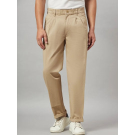Khaki Studio Nexx Men's cotton Pleated trousers, Regular Fit