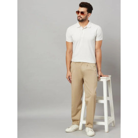 Khaki Studio Nexx Men's cotton Pleated trousers, Regular Fit