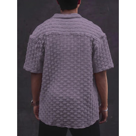 Stylish Papule Cotton Blend Solid Three-Quarter Sleeves Casual Shirt For Men