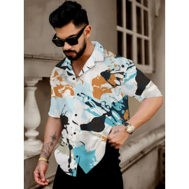 Polycotton Beach Aloha Hawaiian Goa Floral Printed Shirt, Half sleeves