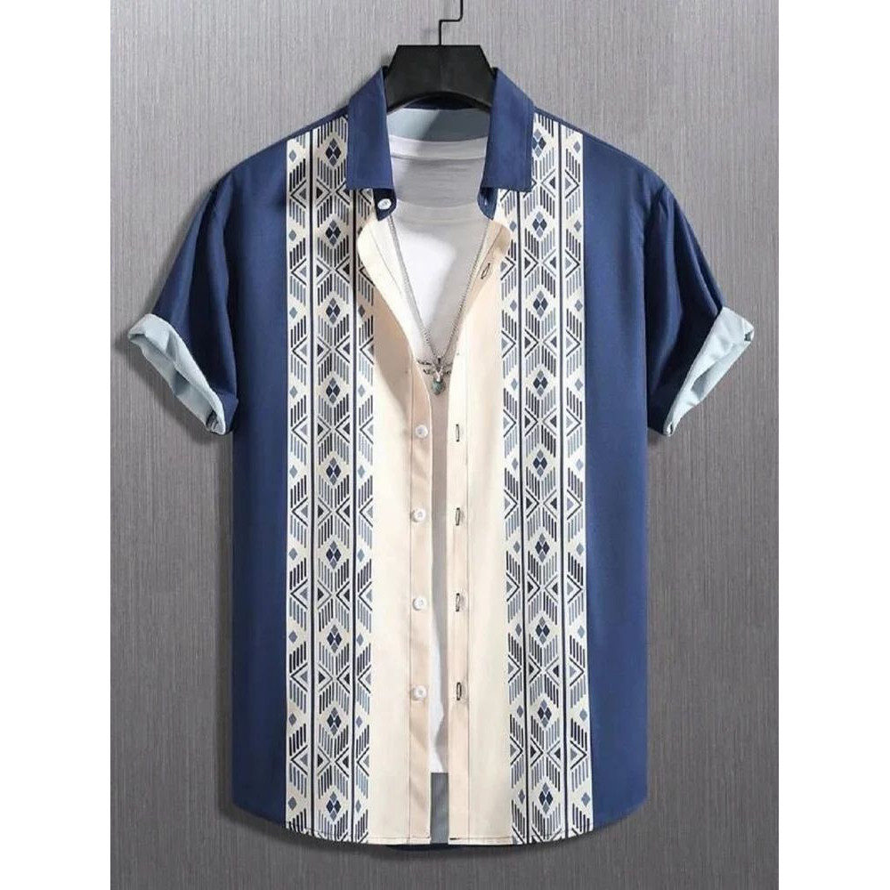Casual Dotted Print Men Digital Printed Party Wear Lycra Shirt, Half Sleeves