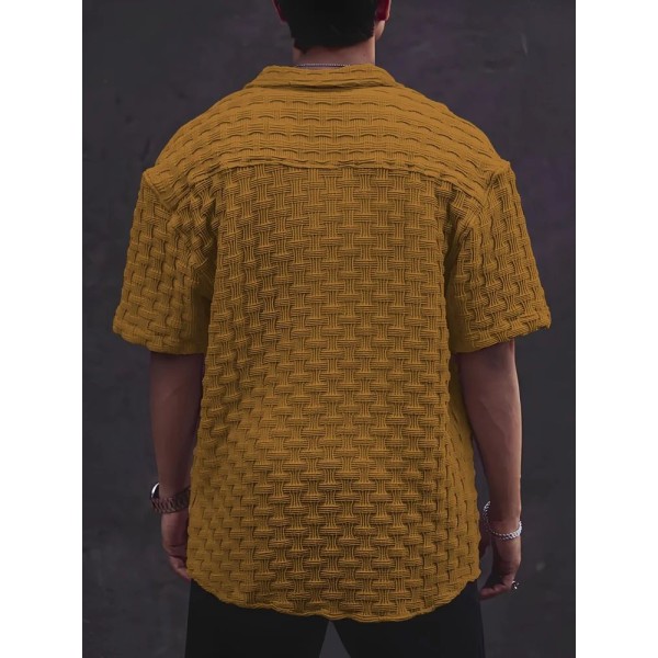 Stylish Brawon Cotton Blend Solid Three-Quarter Sleeves Casual Shirt For Men
