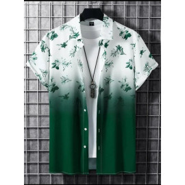 Casual Floral Print Digital Printed Mens Shirt, Half Sleeves