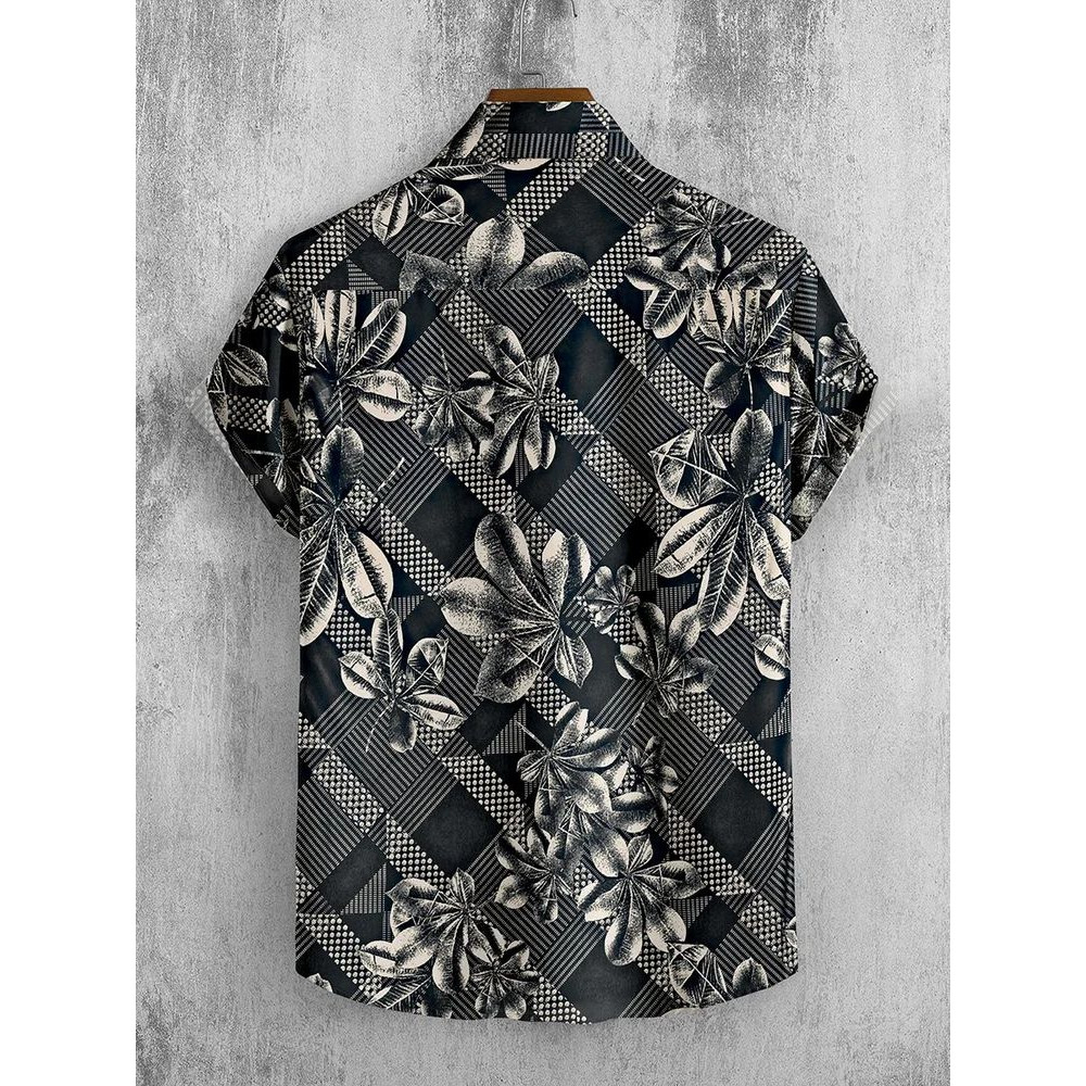Casual Floral Print Men Printing Shirt, Half Sleeves
