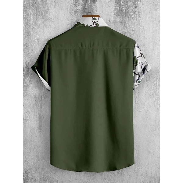 Pattern: Printed Lycra Men Green Party Wear Shirt