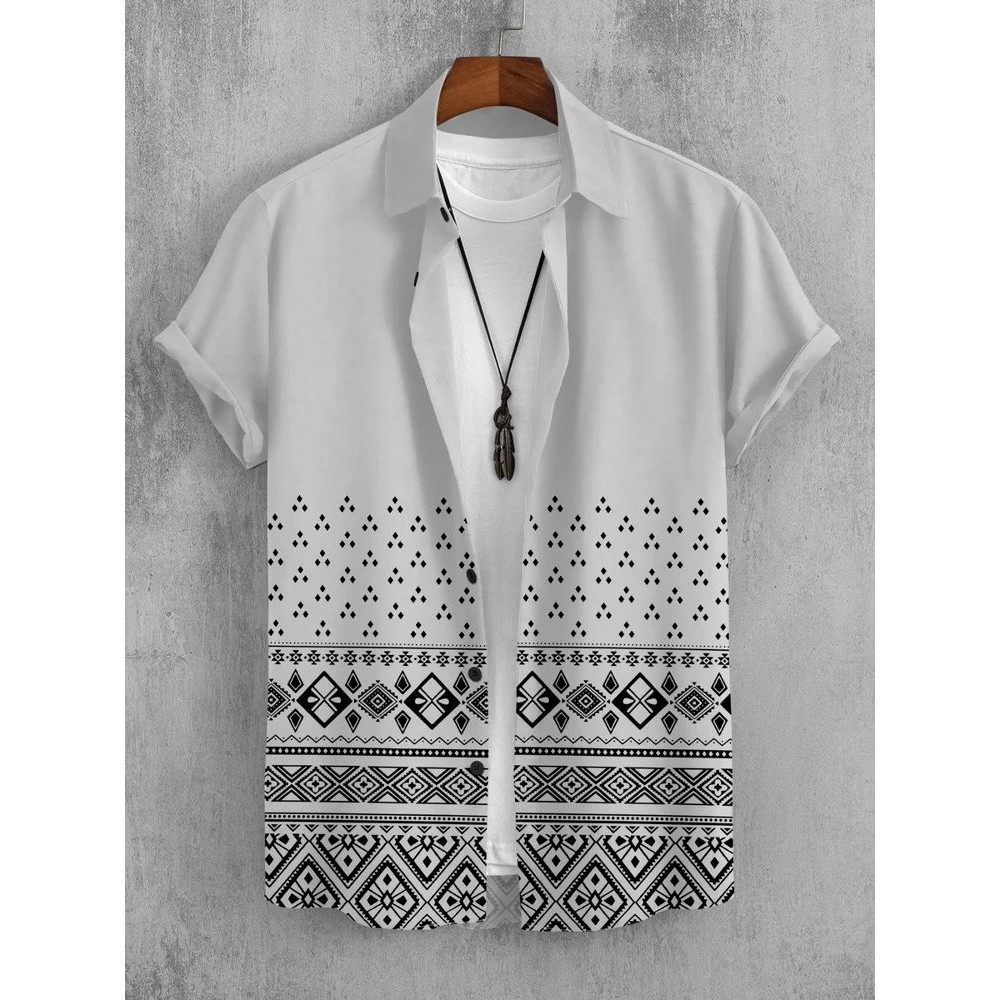 Dotted Print Digital Printed Casual Shirts, Half Sleeves