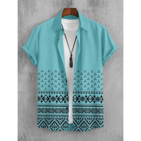 Dotted Print Digital Printed Casual Shirts, Half Sleeves